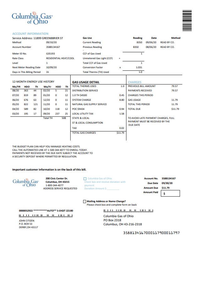  Minol USA business utility bill 